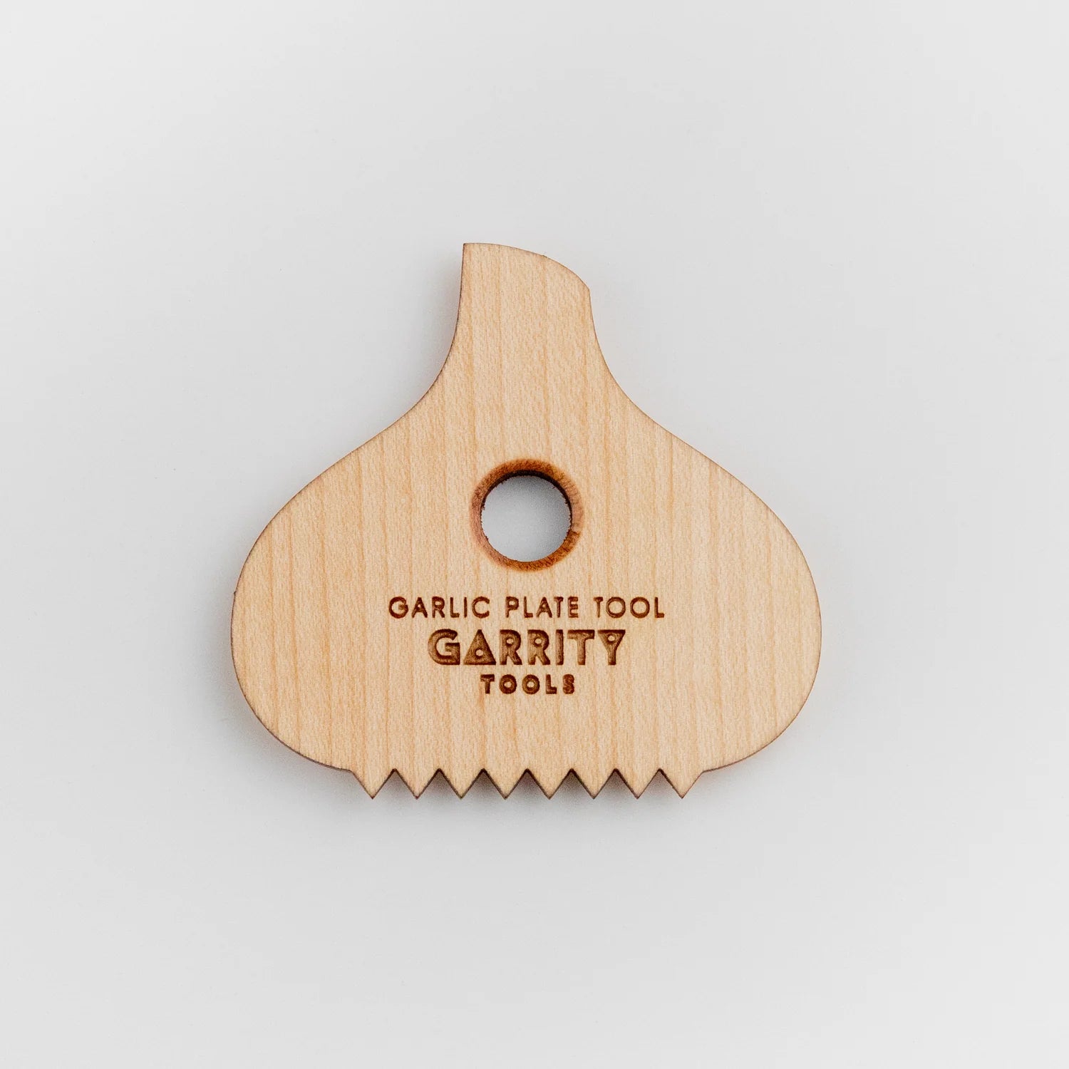 Riñón de madera Garlic Plate - Garrity Tools